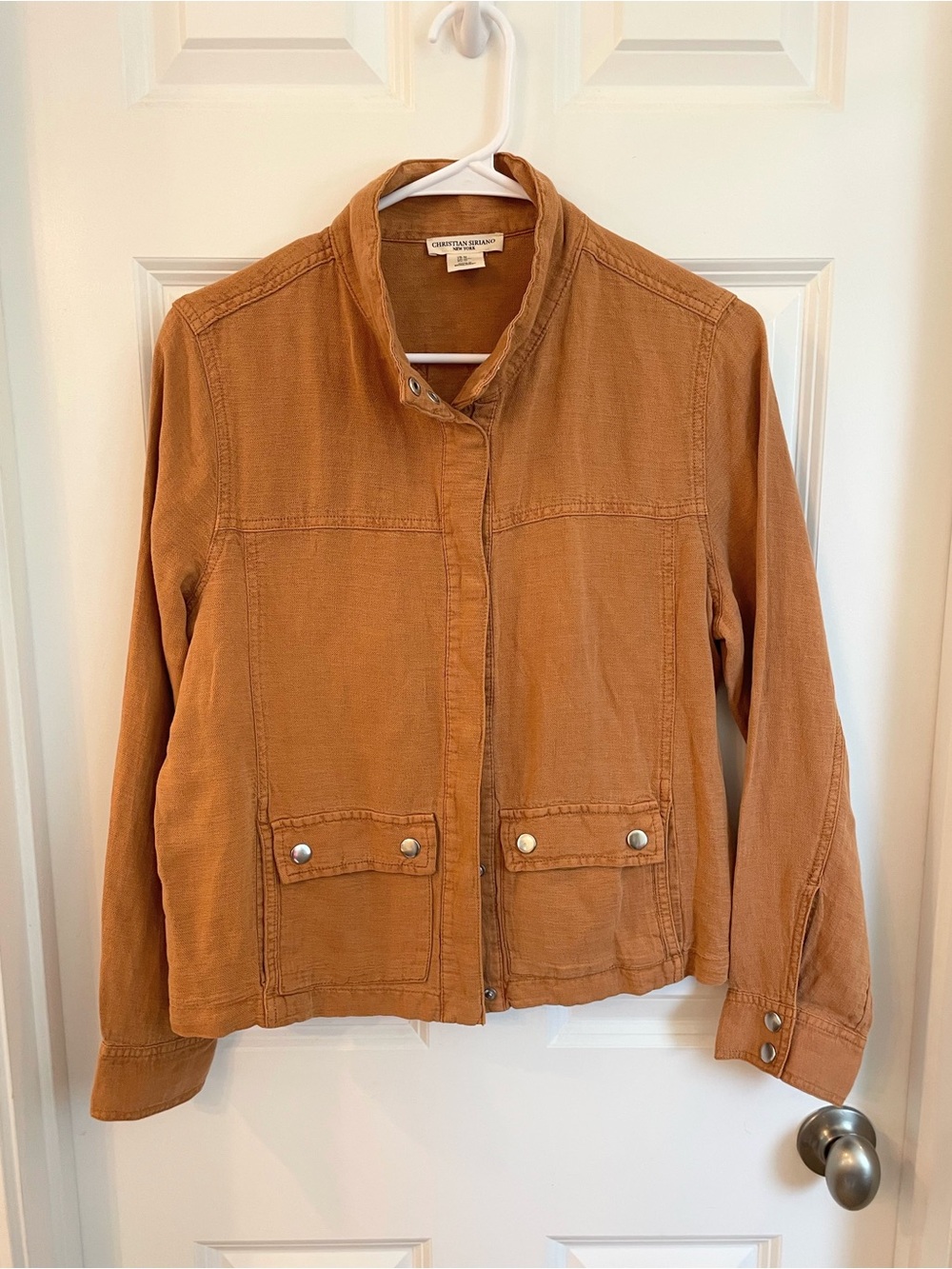 Christian Siriano Burnt Orange Linen Jacket